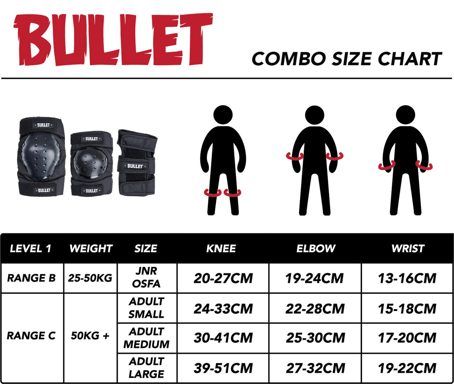 Bullet Standard Combo Junior Dreifach-Padset